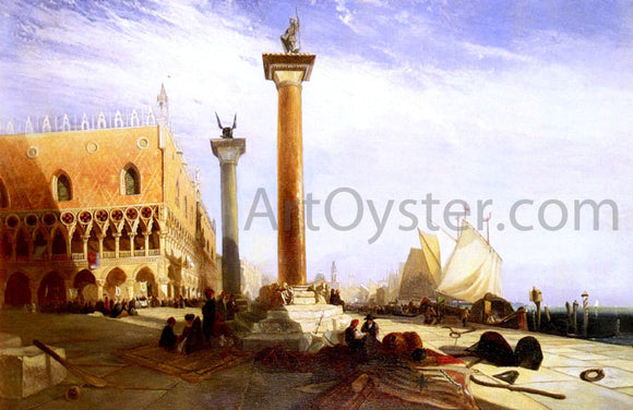  William James Muller Piazetta And The Doge's Palace, Venice - Canvas Art Print