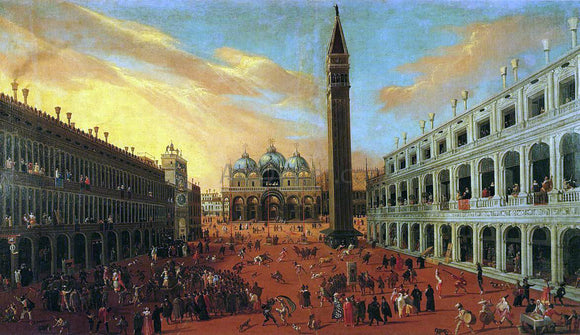  The Younger Joseph Heintz Piazza San Marco at Carnival Time - Canvas Art Print