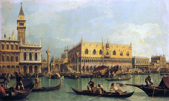  Canaletto Piazzetta and the Doge's Palace from the Bacino di San Marco - Canvas Art Print
