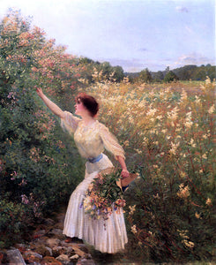  Pierre Andre Brouillet Picking Flowers - Canvas Art Print