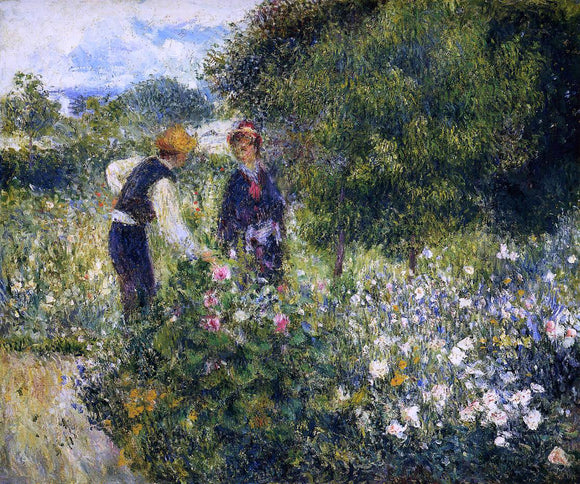  Pierre Auguste Renoir Picking Flowers - Canvas Art Print
