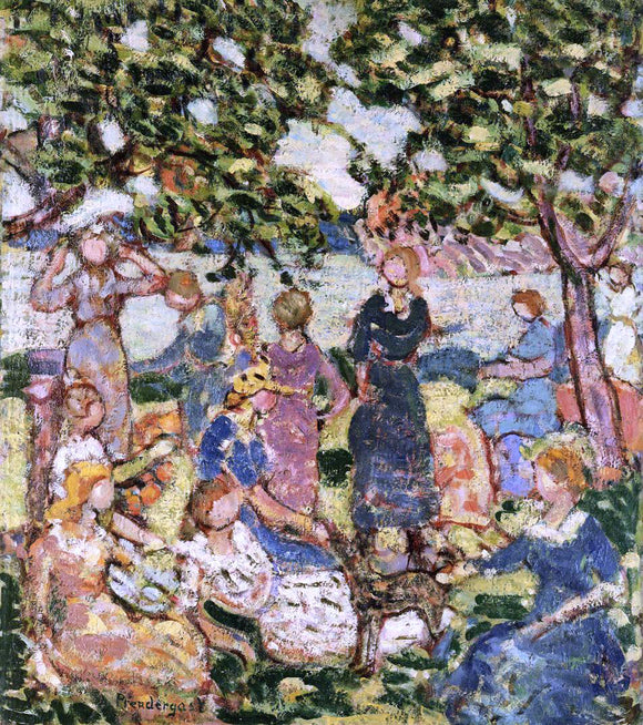  Maurice Prendergast Picnic by the Inlet - Canvas Art Print