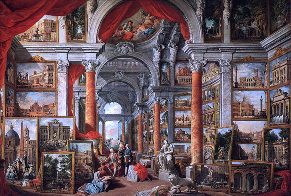  Giovanni Paolo Pannini Picture Gallery with Views of Modern Rome - Canvas Art Print