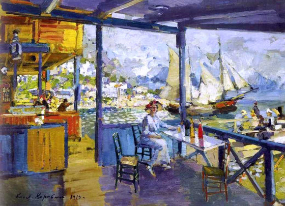  Constantin Alexeevich Korovin Pier in Gurzuf - Canvas Art Print