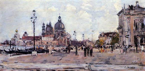 Eugene-Louis Boudin Pier in Venice - Canvas Art Print
