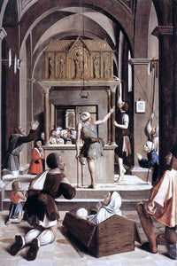 Josse Lieferinxe Pilgrims at the Tomb of St Sebastian - Canvas Art Print