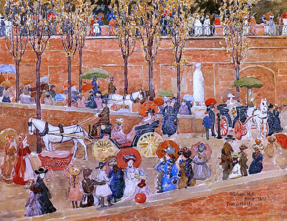  Maurice Prendergast Pincian Hill, Rome (also known as Afternoon, Pincian Hill) - Canvas Art Print