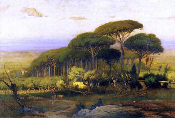  George Inness Pine Grove of the Barberini Villa - Canvas Art Print