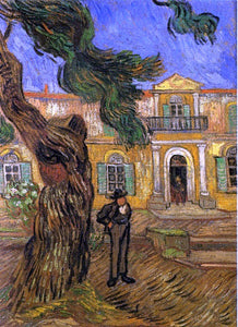  Vincent Van Gogh Pine Trees with Figure in the Garden of Saint-Paul Hospital - Canvas Art Print