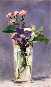  Edouard Manet Pinks and Clematis in a Crystal Vase - Canvas Art Print