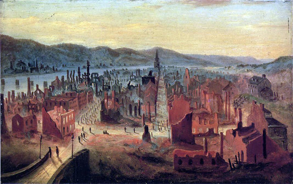  William Coventry Wall Pittsburgh after the Fire, 1845, from Boyd's Hill - Canvas Art Print