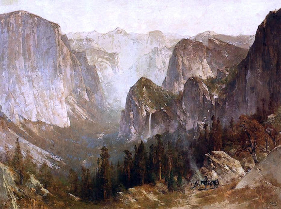  Thomas Hill Piute Indian Encampment, Yosemite - Canvas Art Print