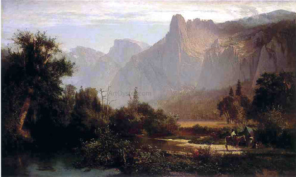  Thomas Hill Piute Indian Family in Yosemite Valley - Canvas Art Print