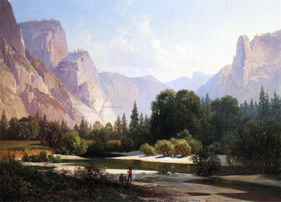  Thomas Hill Piute Indians in Yosemite Valley - Canvas Art Print