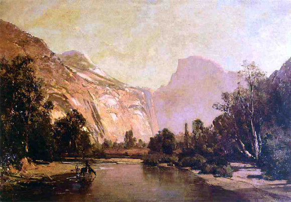  Thomas Hill Piute Indians, Royal Arches and Domes, Yosemite Valley - Canvas Art Print