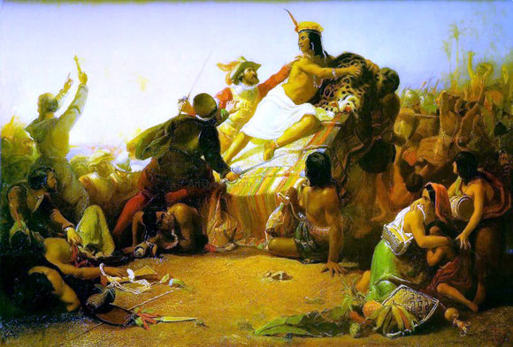  Sir Everett Millais Pizarro Seizing the Inca of Peru - Canvas Art Print