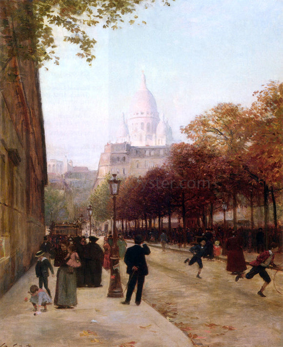  Victor Gabriel Gilbert Place D'Anvers Et Le Sacre Coeur, Paris - Canvas Art Print