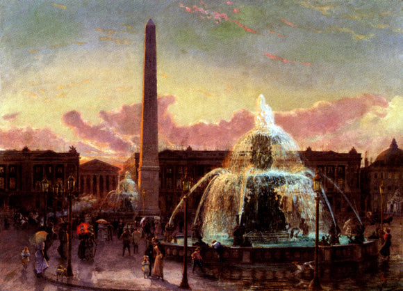 Gustave Pope Place de la Concorde, Paris - Canvas Art Print