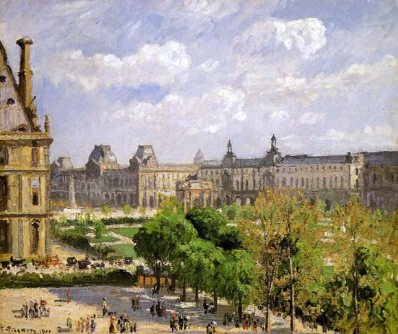  Camille Pissarro Place du Carrousel, the Tuileries Gardens - Canvas Art Print