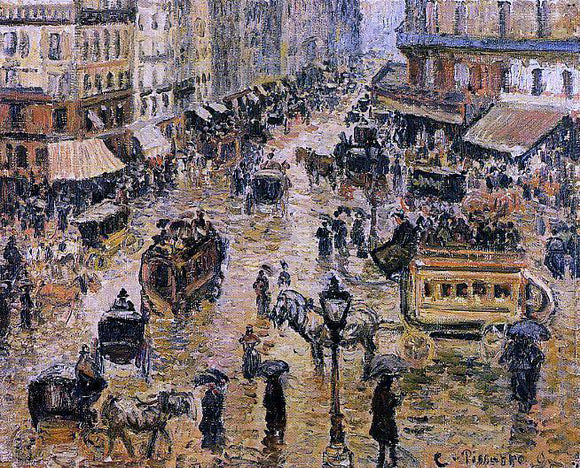  Camille Pissarro Place du Havre, Paris; Rain - Canvas Art Print