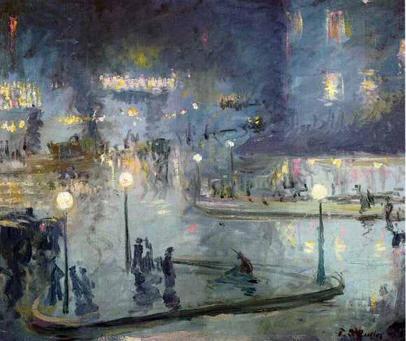  Theodore Earl Butler Place du Rome at Night - Canvas Art Print