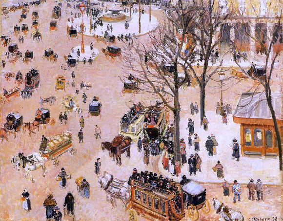  Camille Pissarro Place du Theatre Francais - Canvas Art Print