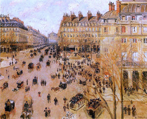  Camille Pissarro Place du Thretre Francais: Sun Effect - Canvas Art Print