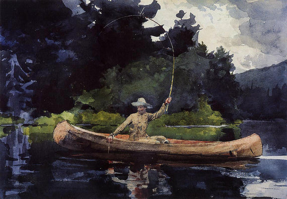  Winslow Homer Playing Him (also known as The North Woods) - Canvas Art Print