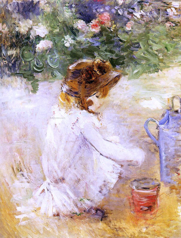  Berthe Morisot Playing in the Sand - Canvas Art Print