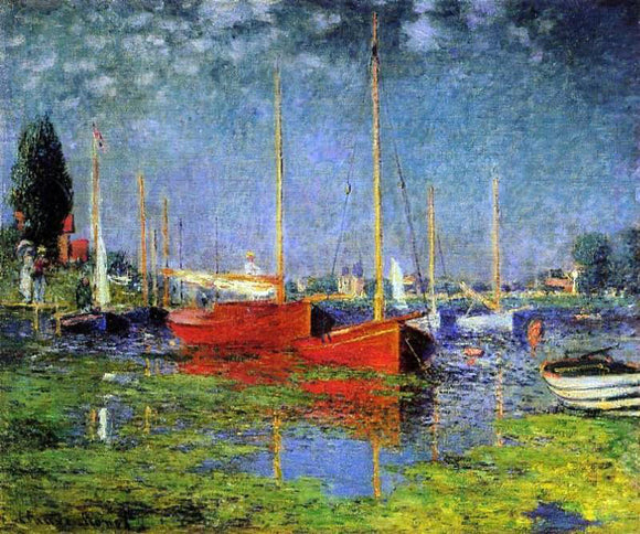  Claude Oscar Monet A Pleasure Boat at Argenteuil - Canvas Art Print