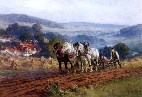  Frederick Arthur Bridgeman Plowing the Field - Canvas Art Print