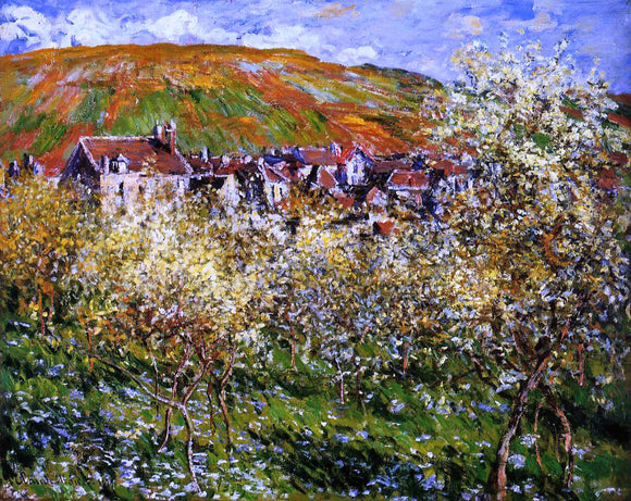  Claude Oscar Monet Plum Trees in Blossom at Vetheuil - Canvas Art Print