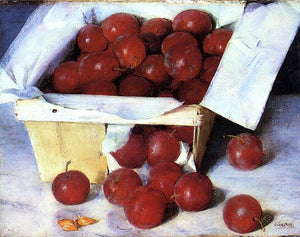  Joseph Decker Plums in a Basket - Canvas Art Print