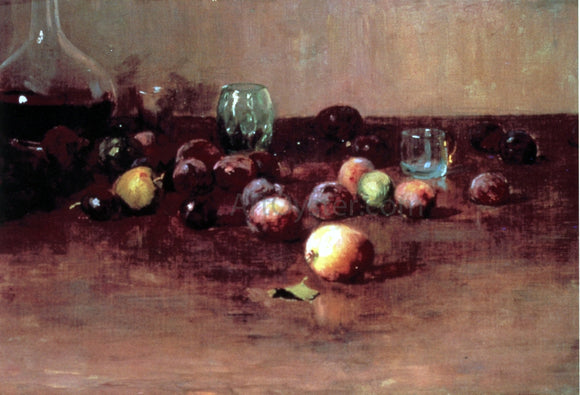  Guy Orlando Rose Plums, Waterglass and Peaches - Canvas Art Print