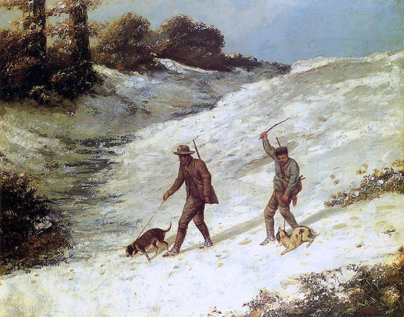  Gustave Courbet Poachers in the Snow - Canvas Art Print