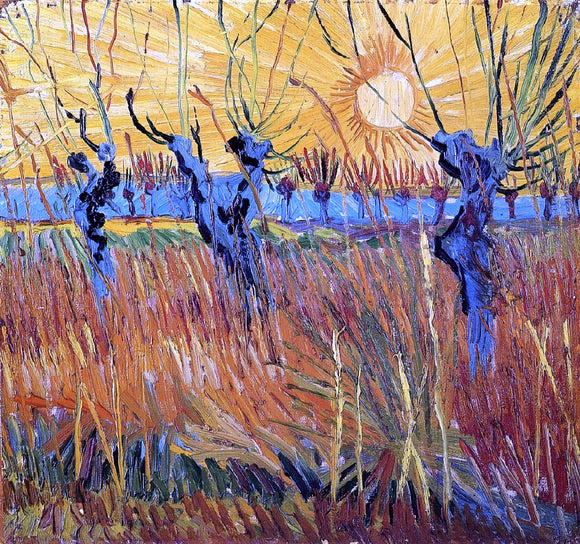  Vincent Van Gogh Pollard Willow with Setting Sun - Canvas Art Print