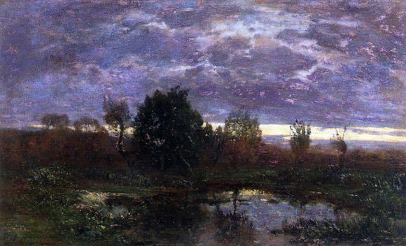  Eugene-Louis Boudin Pond at Sunset - Canvas Art Print