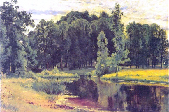  Ivan Ivanovich Shishkin Pond in an Old Park - Canvas Art Print