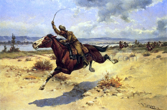  Herman W Hansen A Pony Express Rider - Canvas Art Print