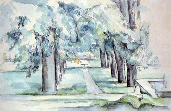 Paul Cezanne Pool and Lane of Chestnut Trees at Jas de Bouffan - Canvas Art Print
