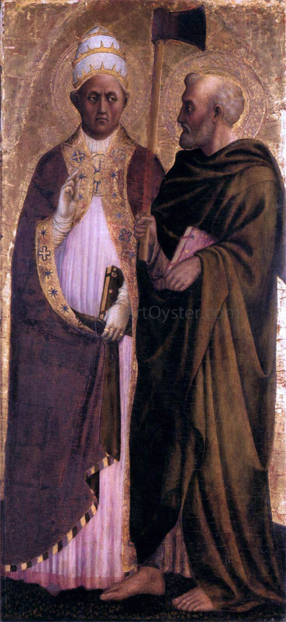  Masolino Da panicale Pope Gregory the Great and St Matthias - Canvas Art Print