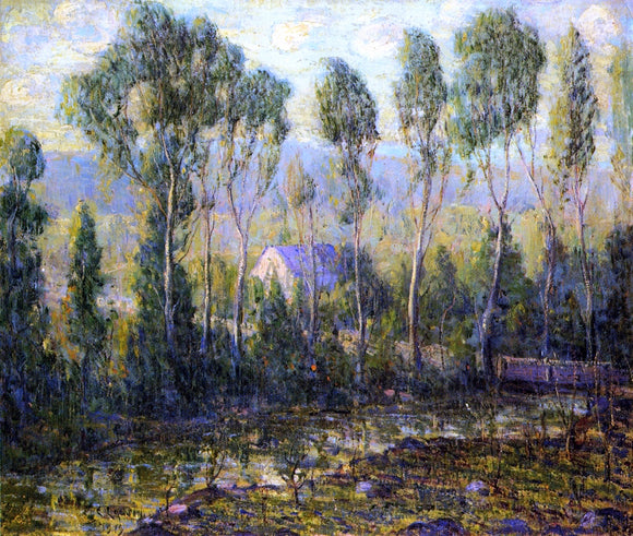  Ernest Lawson Poplars Along a River - Canvas Art Print