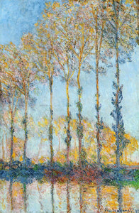  Claude Oscar Monet Poplars, White and Yellow Effect - Canvas Art Print