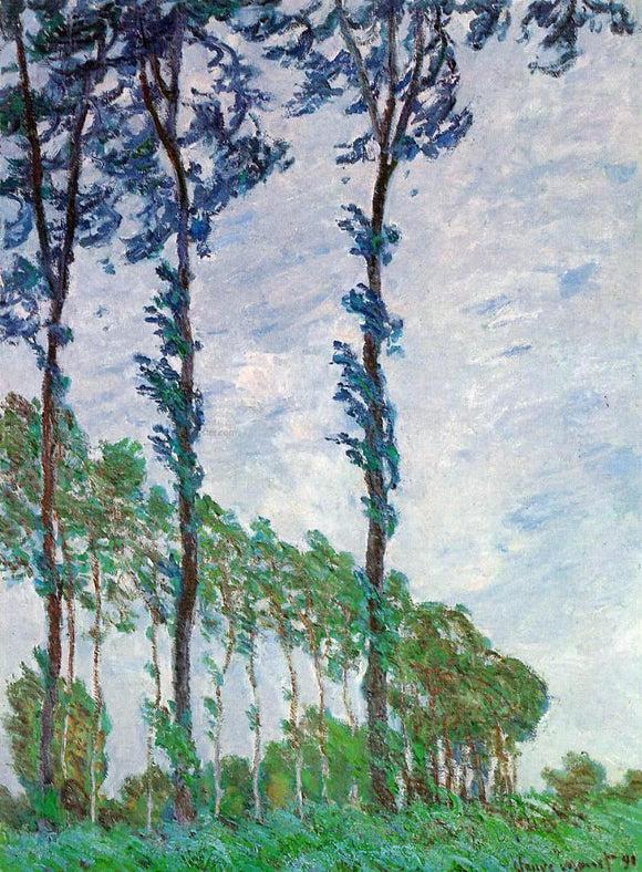  Claude Oscar Monet Poplars, Wind Effect - Canvas Art Print
