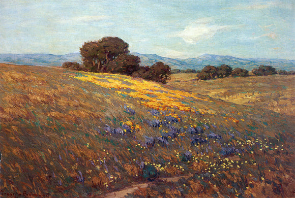  Granville Redmond Poppies and Lupines - Canvas Art Print