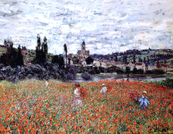  Claude Oscar Monet Poppies near Vetheuil - Canvas Art Print
