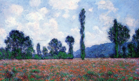  Claude Oscar Monet Poppy Field, Giverny - Canvas Art Print