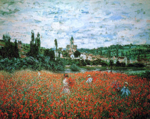  Claude Oscar Monet Poppy Field near Vetheuil - Canvas Art Print