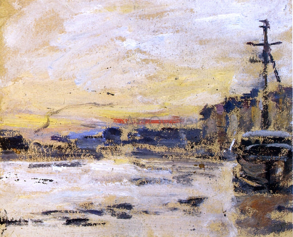  Eugene-Louis Boudin Port at Low Tide - Canvas Art Print