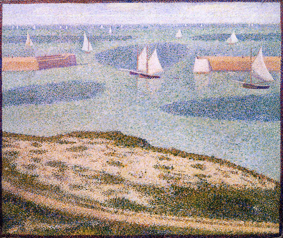  Georges Seurat Port-en-Bessin, Entrance to the Outer Harbor - Canvas Art Print